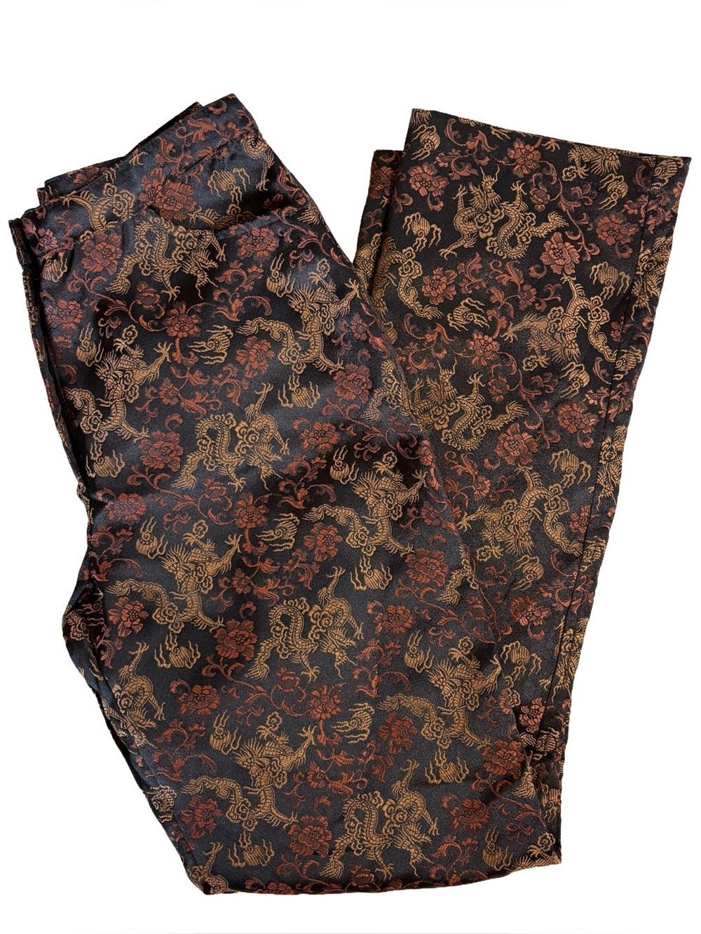 Vintage 90s Emporium Dragon Brocade Pants Made in USA Size Small